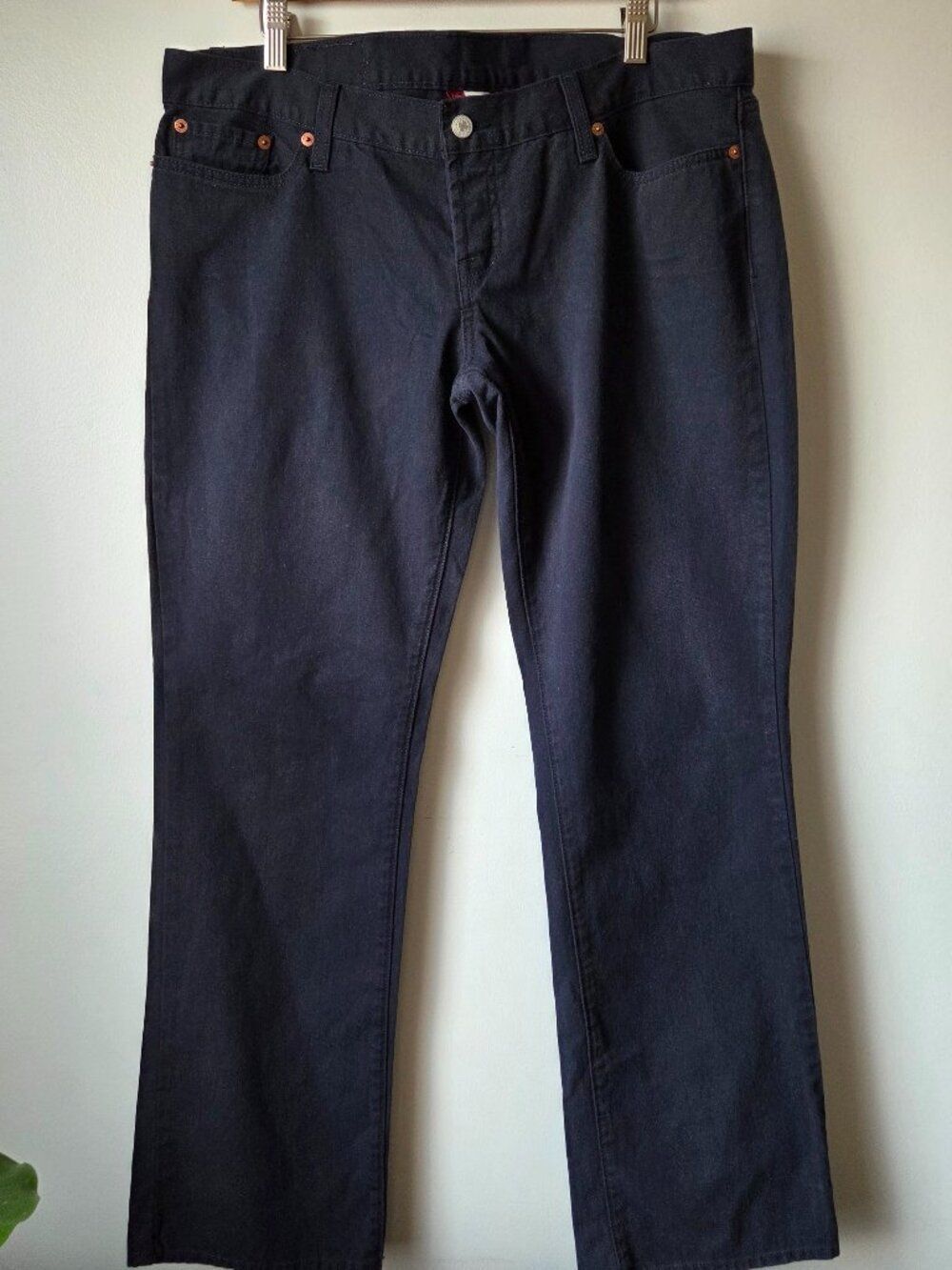 EUC LIKE NEW LUCKY BRAND DUNGAREES RINGSPUN COTTON DENIM DARK BLUE SIZE 14/ 32